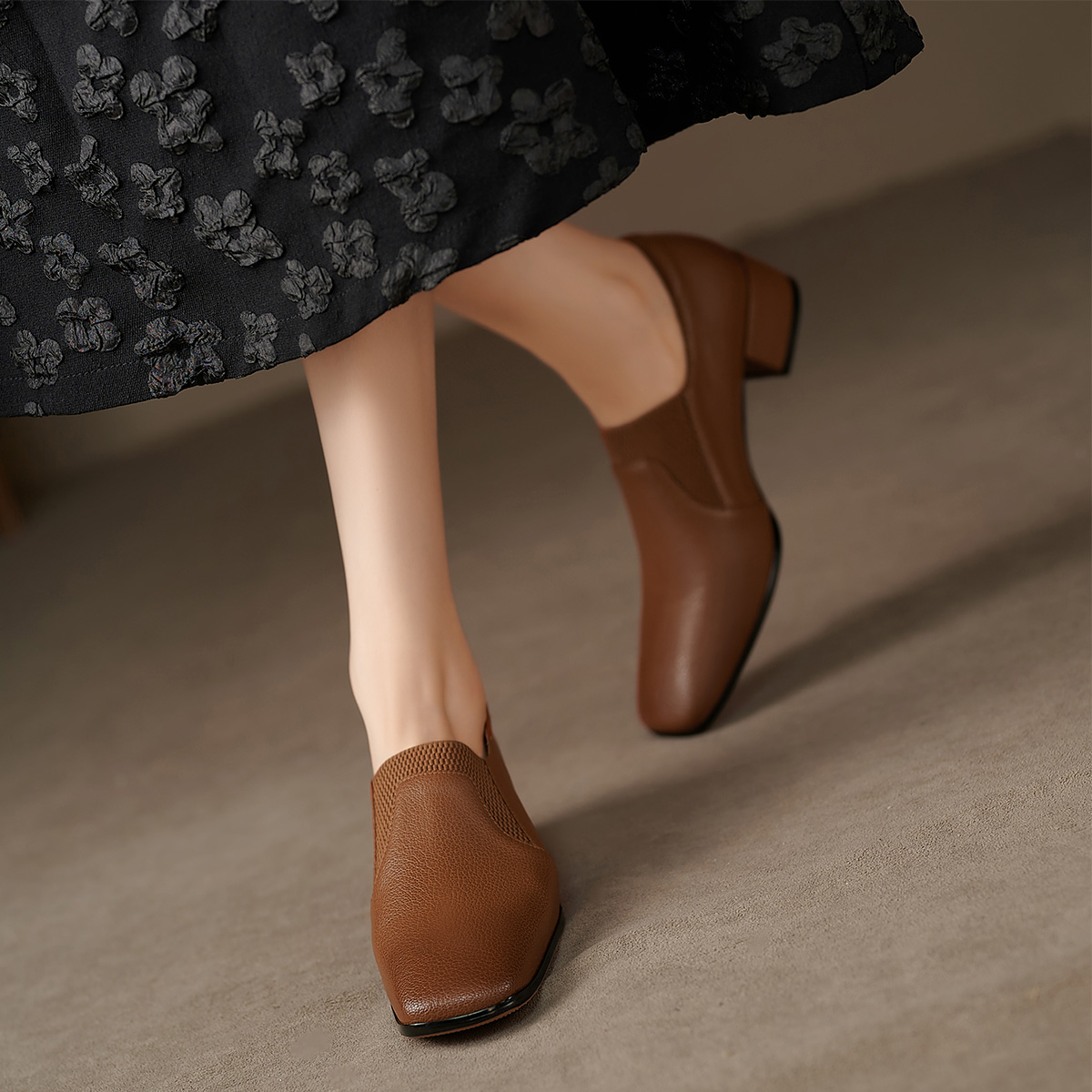 (W) Luiza Barcelos Flat 'Brown Retro Square Toe' 圖 2