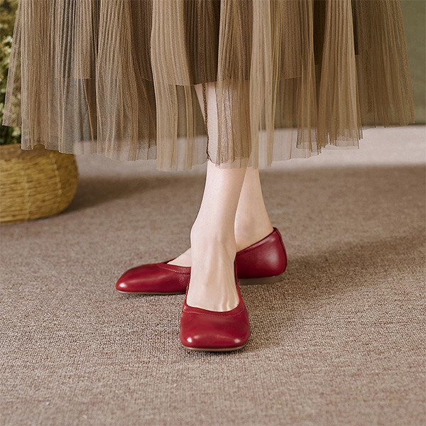 Order (W) Luiza Barcelos 平底鞋“酒红简约” XWP1SK0427