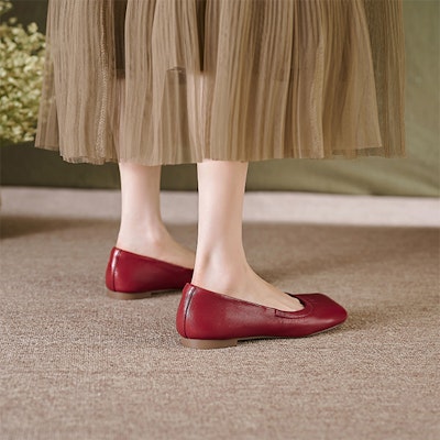 (W) Luiza Barcelos 平底鞋“酒红简约” XWP1SK0427 Details for (W) Luiza Barcelos 平底鞋“酒红简约” XWP1SK0427