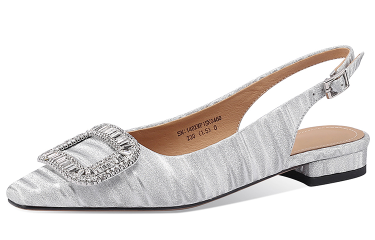 (W) Luiza Barcelos Flat Sandal 'Silver Buckle'