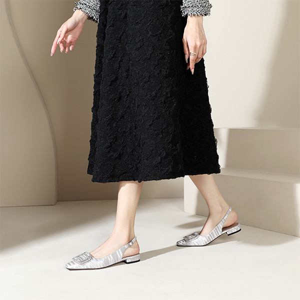 (W) Luiza Barcelos Flat Sandal 'Silver Buckle' 圖 3