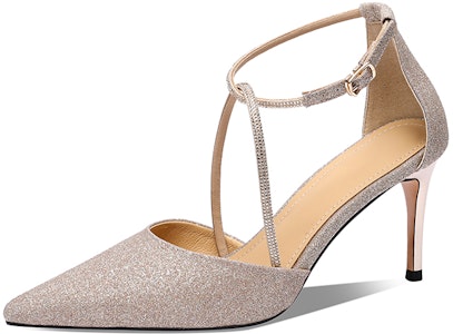 (W) Luiza Barcelos 女士浅金色尖头搭扣高跟鞋皮革凉鞋 X9SK0429 Buy (W) Luiza Barcelos 女士浅金色尖头搭扣高跟鞋皮革凉鞋 X9SK0429