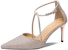 (W) Luiza Barcelos Kasut Kulit Tajam Bertali 'Light Gold' dengan Tumit Tinggi Slingback X9SK0429