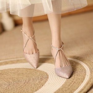 (W) Luiza Barcelos 女士浅金色尖头搭扣高跟鞋皮革凉鞋 X9SK0429 Purchase (W) Luiza Barcelos 女士浅金色尖头搭扣高跟鞋皮革凉鞋 X9SK0429