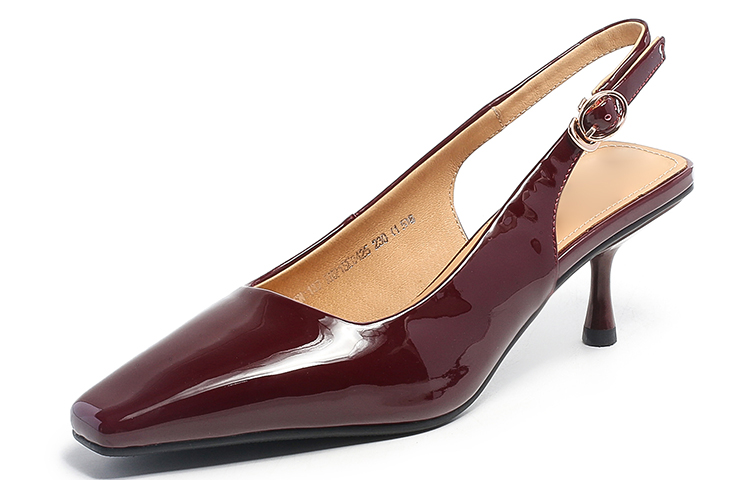 (W) Luiza Barcelos Heeled Sandal 'Burgundy Buckle Retro'