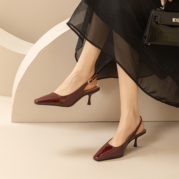 (W) Luiza Barcelos Heeled Sandal 'Burgundy Buckle Retro' 圖 3