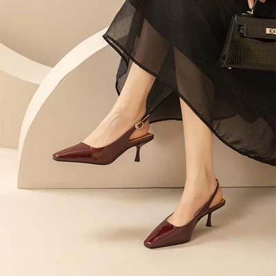 (W) Sandal Tumit Luiza Barcelos 'Burgundy Buckle Retro' XWP1SK0425 Lookbook (W) Sandal Tumit Luiza Barcelos 'Burgundy Buckle Retro' XWP1SK0425