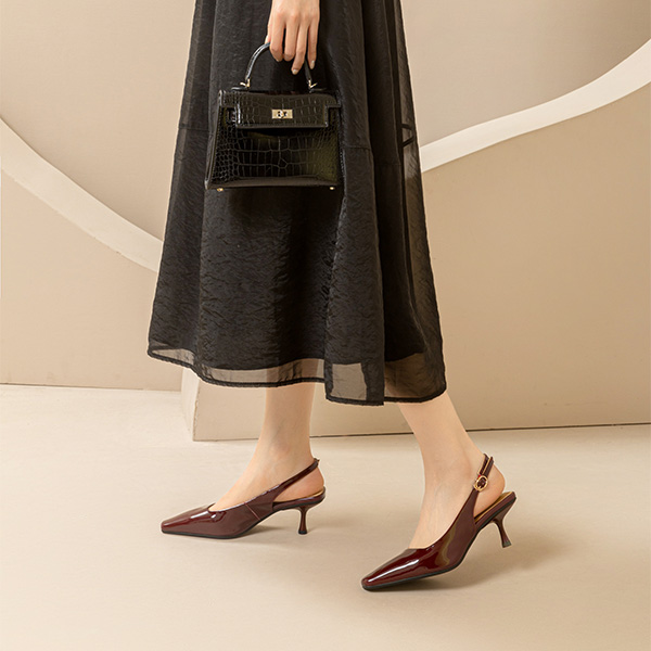 (W) Luiza Barcelos Heeled Sandal 'Burgundy Buckle Retro' 圖 4