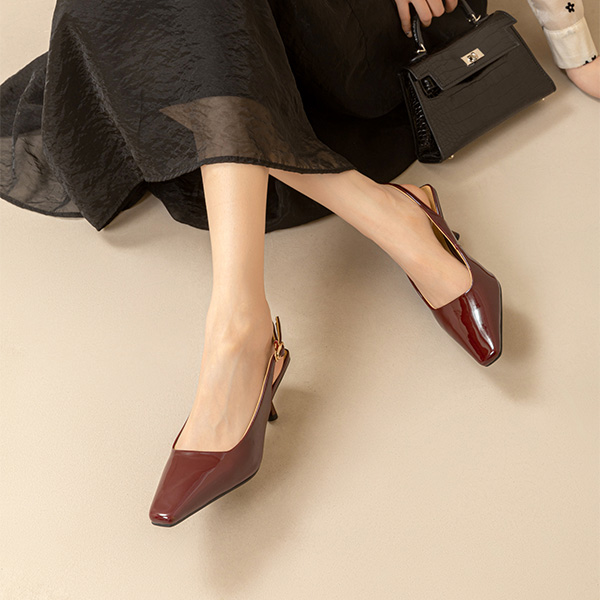 (W) Luiza Barcelos Heeled Sandal 'Burgundy Buckle Retro' 圖 5