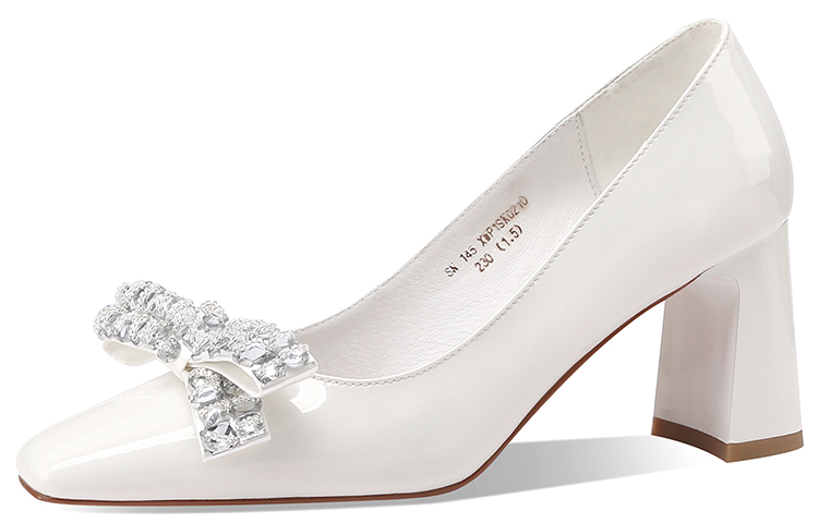 Buy (W) Luiza Barcelos Tumit Tinggi 7cm 'Beige Ikatan Rama-Rama Batu Permata' XWP1SK0210