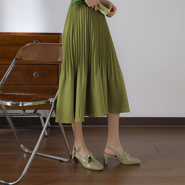 Shop (W) Luiza Barcelos 高跟鞋 "苹果绿金属扣" X901753