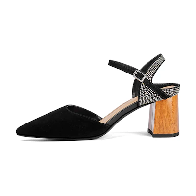 (W) Luiza Barcelos High Heel 'Black Pointed Buckle'