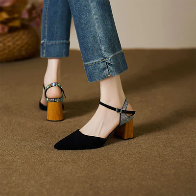 (W) Tacones Altos Luiza Barcelos 'Negro Punta con Hebilla' X901803 Order (W) Tacones Altos Luiza Barcelos 'Negro Punta con Hebilla' X901803
