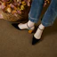 Lookbook (W) Tacones Altos Luiza Barcelos 'Negro Punta con Hebilla' X901803
