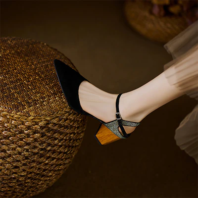 (W) Tacones Altos Luiza Barcelos 'Negro Punta con Hebilla' X901803 Purchase (W) Tacones Altos Luiza Barcelos 'Negro Punta con Hebilla' X901803