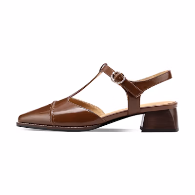 (W) Luiza Barcelos High Heel 'French Vintage Buckle Brown'