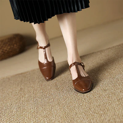 (W) Luiza Barcelos Sepatu Hak Tinggi 'French Vintage Buckle Coklat' XWP1SK0568 Details for (W) Luiza Barcelos Sepatu Hak Tinggi 'French Vintage Buckle Coklat' XWP1SK0568