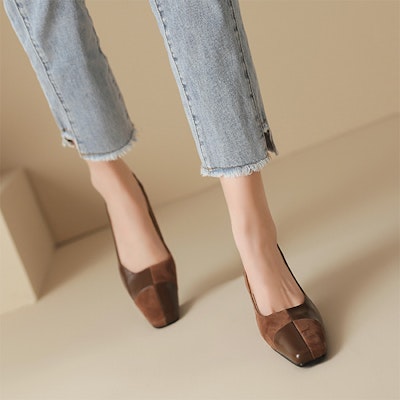 (W) Luiza Barcelos 法式复古拼接咖啡色高跟鞋 XWP1SK0190 Order (W) Luiza Barcelos 法式复古拼接咖啡色高跟鞋 XWP1SK0190