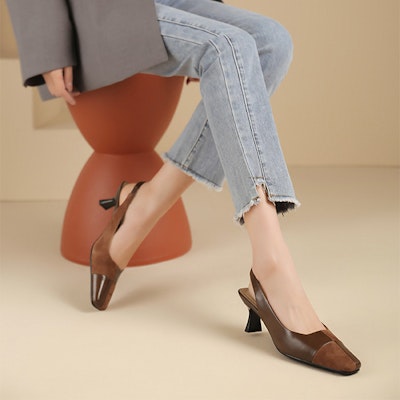 (W) Luiza Barcelos 法式复古拼接咖啡色高跟鞋 XWP1SK0190 Sizing (W) Luiza Barcelos 法式复古拼接咖啡色高跟鞋 XWP1SK0190