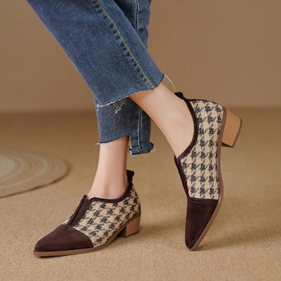 (W) Luiza Barcelos 高跟鞋 '棕色千鸟格' X901888 Lookbook (W) Luiza Barcelos 高跟鞋 '棕色千鸟格' X901888