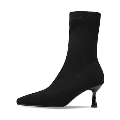 (W) Luiza Barcelos High Heel Ankle Boot 'Black Fabric'