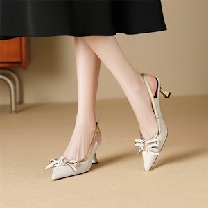 (W) Luiza Barcelos Kasut Tumit Tinggi 'Rice White Bow' XWP1SK0499 Shop (W) Luiza Barcelos Kasut Tumit Tinggi 'Rice White Bow' XWP1SK0499