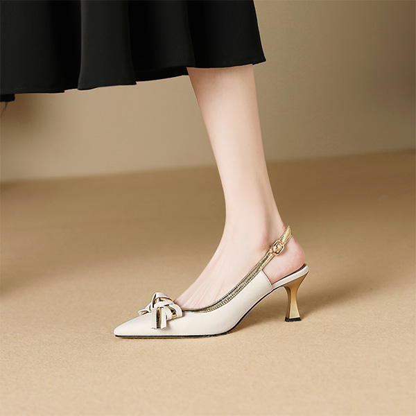 Purchase (W) Luiza Barcelos Kasut Tumit Tinggi 'Rice White Bow' XWP1SK0499