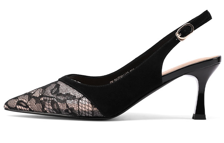 (Women) Luiza Barcelos High Heel Sandal 'Black Cut-Out Suede' X901122