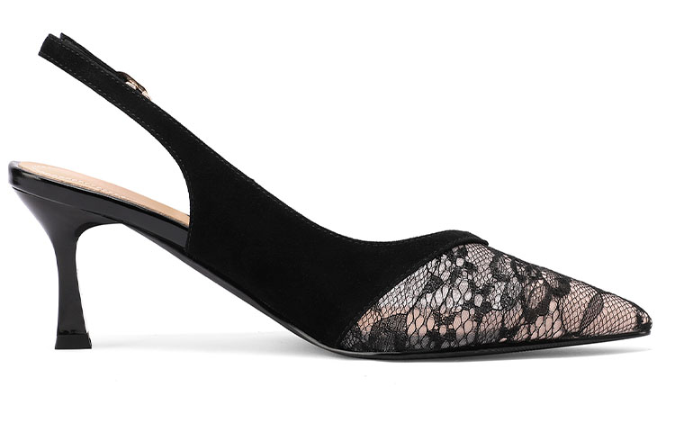 (W) Luiza Barcelos High Heel Sandal 'Black Cut-Out Suede' 圖 2