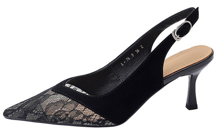 (W) Luiza Barcelos High Heel Sandal 'Black Cut-Out Suede' 圖 3