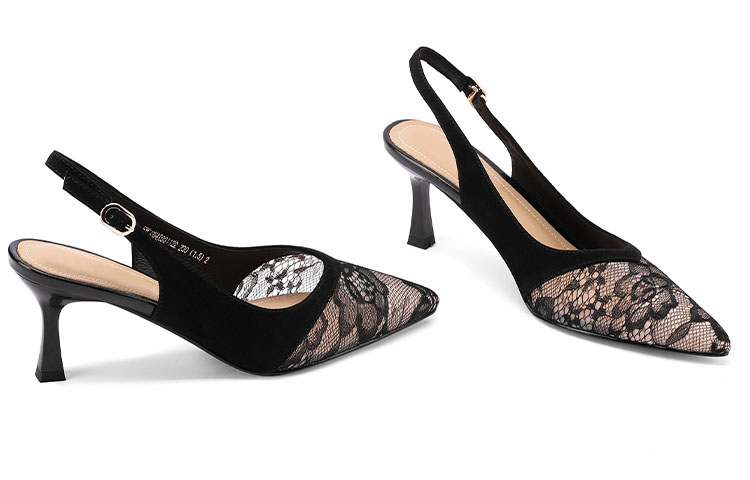 (W) Luiza Barcelos High Heel Sandal 'Black Cut-Out Suede' 圖 4