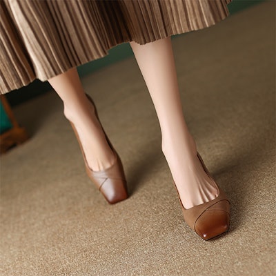 (W) Tacones Altos Luiza Barcelos 5.5cm 'Sheepskin Chic Confort Versátil Tacón Grueso' XWP1SK0359 3