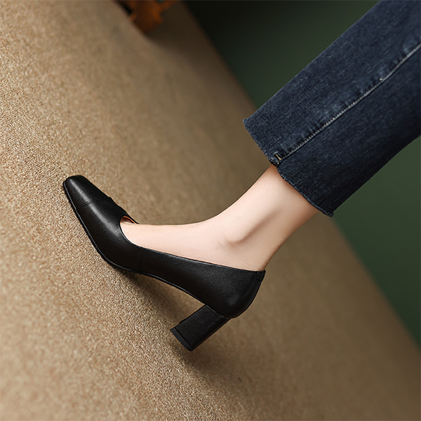 Order (Women) Luiza Barcelos High Heels 5.5cm 'Sheepskin Chic Comfort Versatile Chunky Heel' XWP1SK0359
