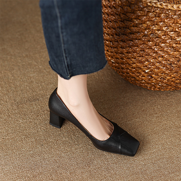 Purchase (Women) Luiza Barcelos High Heels 5.5cm 'Sheepskin Chic Comfort Versatile Chunky Heel' XWP1SK0359