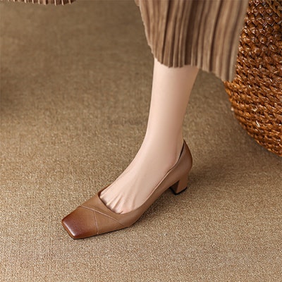 (W) Tacones Altos Luiza Barcelos 5.5cm 'Sheepskin Chic Confort Versátil Tacón Grueso' XWP1SK0359 2