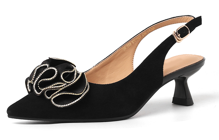 (W) Luiza Barcelos High Heels 'Black Floral Pointed Toe'