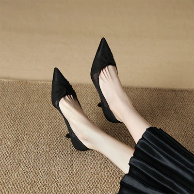 (W) Luiza Barcelos Tacones Altos 'Negro Punta Fina' XWP1SK0609 Order (W) Luiza Barcelos Tacones Altos 'Negro Punta Fina' XWP1SK0609