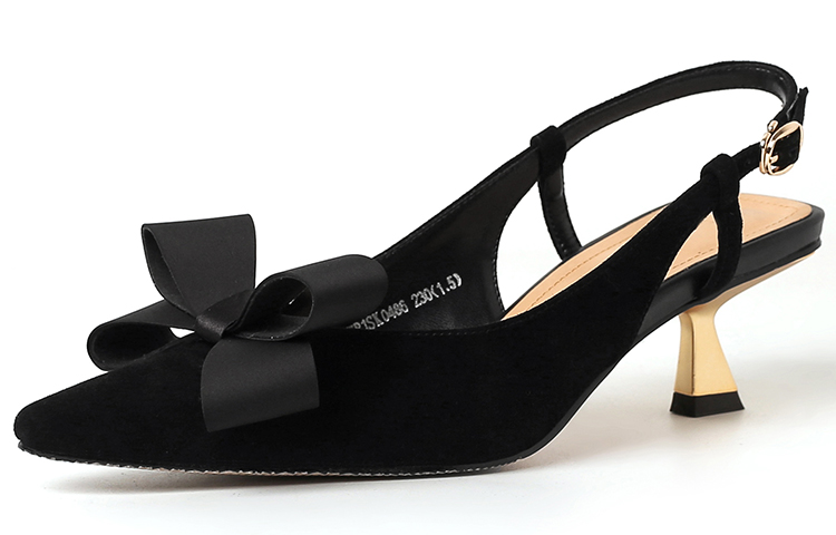 (Women) Luiza Barcelos High Heels 'Black Velvet Bow Buckle' XWP1SK0486