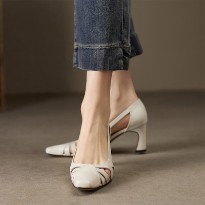(Women) Luiza Barcelos High Heels 'Ivory Cut-Out Comfort' X901215 Order (Women) Luiza Barcelos High Heels 'Ivory Cut-Out Comfort' X901215