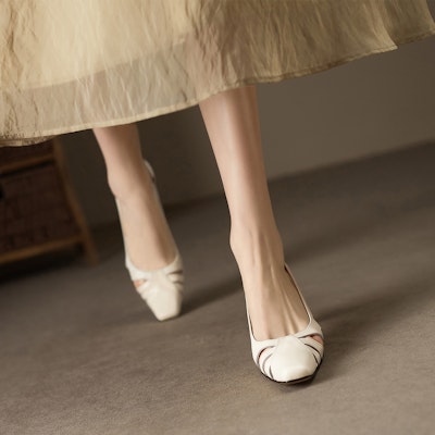 (Women) Luiza Barcelos High Heels 'Ivory Cut-Out Comfort' X901215 Purchase (Women) Luiza Barcelos High Heels 'Ivory Cut-Out Comfort' X901215