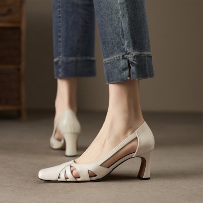 (Women) Luiza Barcelos High Heels 'Ivory Cut-Out Comfort' X901215 Details for (Women) Luiza Barcelos High Heels 'Ivory Cut-Out Comfort' X901215
