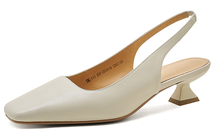 (W) Luiza Barcelos High Heels 'Simplistic Square Toe Off-White'