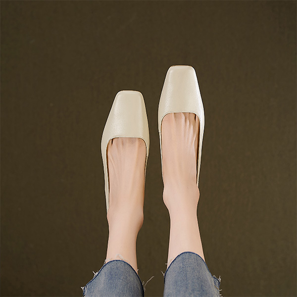 (W) Luiza Barcelos High Heels 'Simplistic Square Toe Off-White' 圖 3