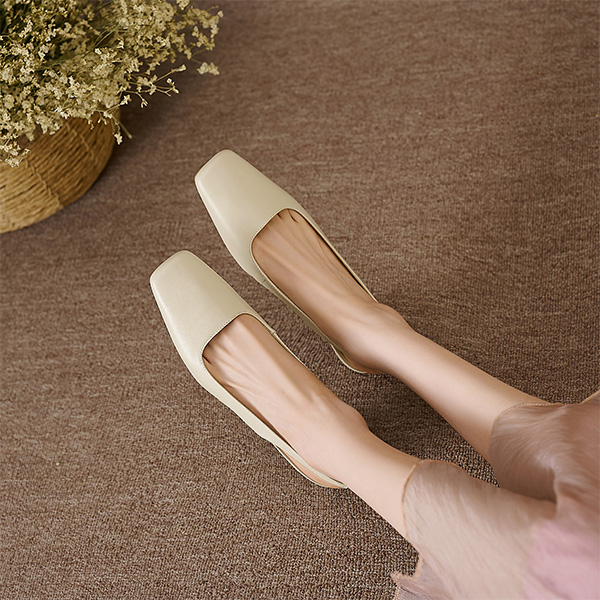 (W) Luiza Barcelos High Heels 'Simplistic Square Toe Off-White' 圖 5