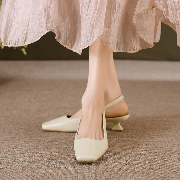 (W) Luiza Barcelos High Heels 'Simplistic Square Toe Off-White' 圖 6