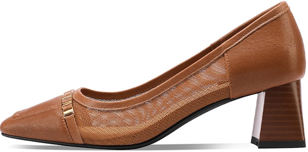 (W) 루이자 바르셀로스 망사 청키힐 (브라운) X901707 Buy (W) 루이자 바르셀로스 망사 청키힐 (브라운) X901707