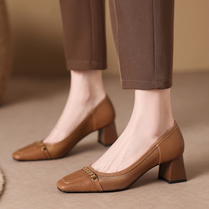 (W) 루이자 바르셀로스 망사 청키힐 (브라운) X901707 Purchase (W) 루이자 바르셀로스 망사 청키힐 (브라운) X901707