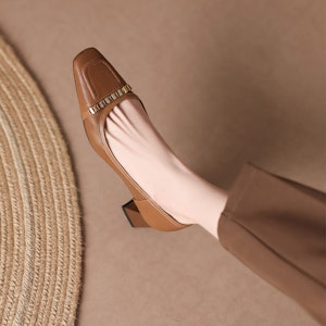 (W) 루이자 바르셀로스 망사 청키힐 (브라운) X901707 Details for (W) 루이자 바르셀로스 망사 청키힐 (브라운) X901707