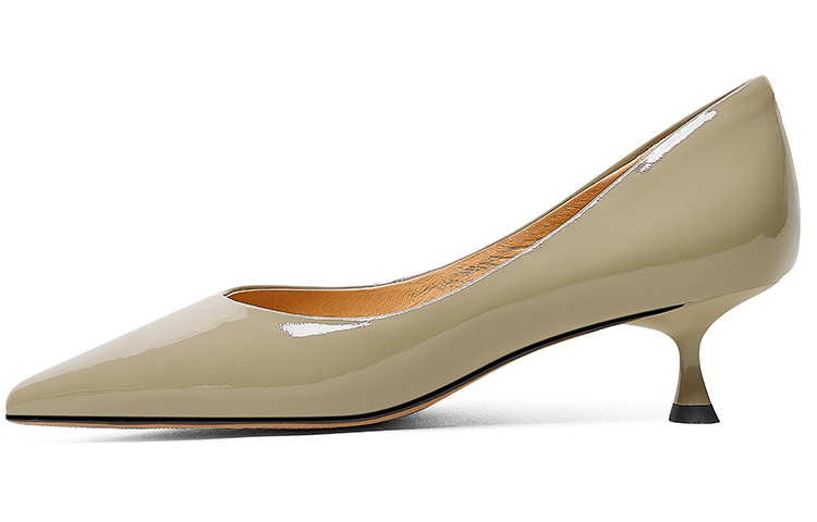 (Women) Luiza Barcelos Kitten Heel 'Khaki Pointed Toe' X901016