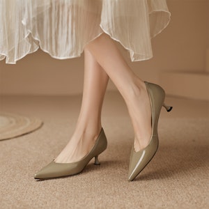 (W) (女性) ルイザ・バルセロス キトンヒール 'カーキ ポインテッドトゥ' X901016 X901016 Shop (W) (女性) ルイザ・バルセロス キトンヒール 'カーキ ポインテッドトゥ' X901016 X901016